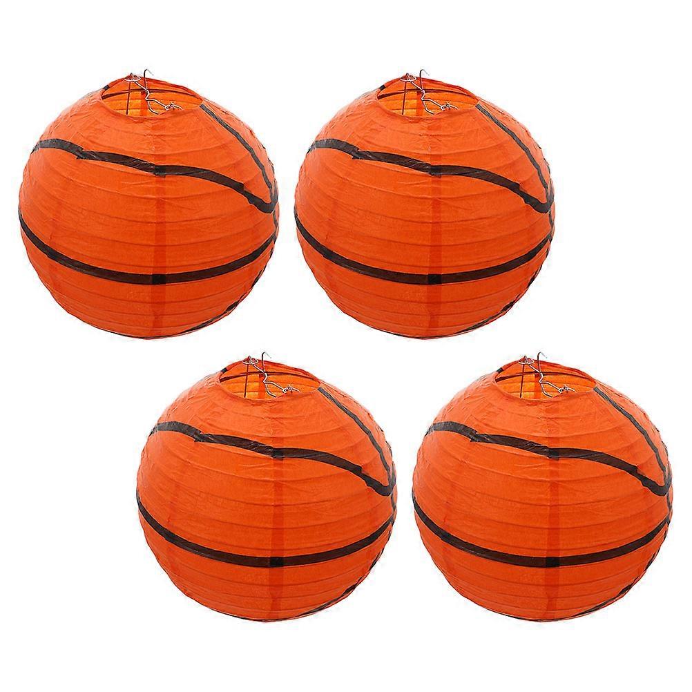 Basketball Lantern Decor for Party 4Pcs Foldable Paper Hanging Lanterns