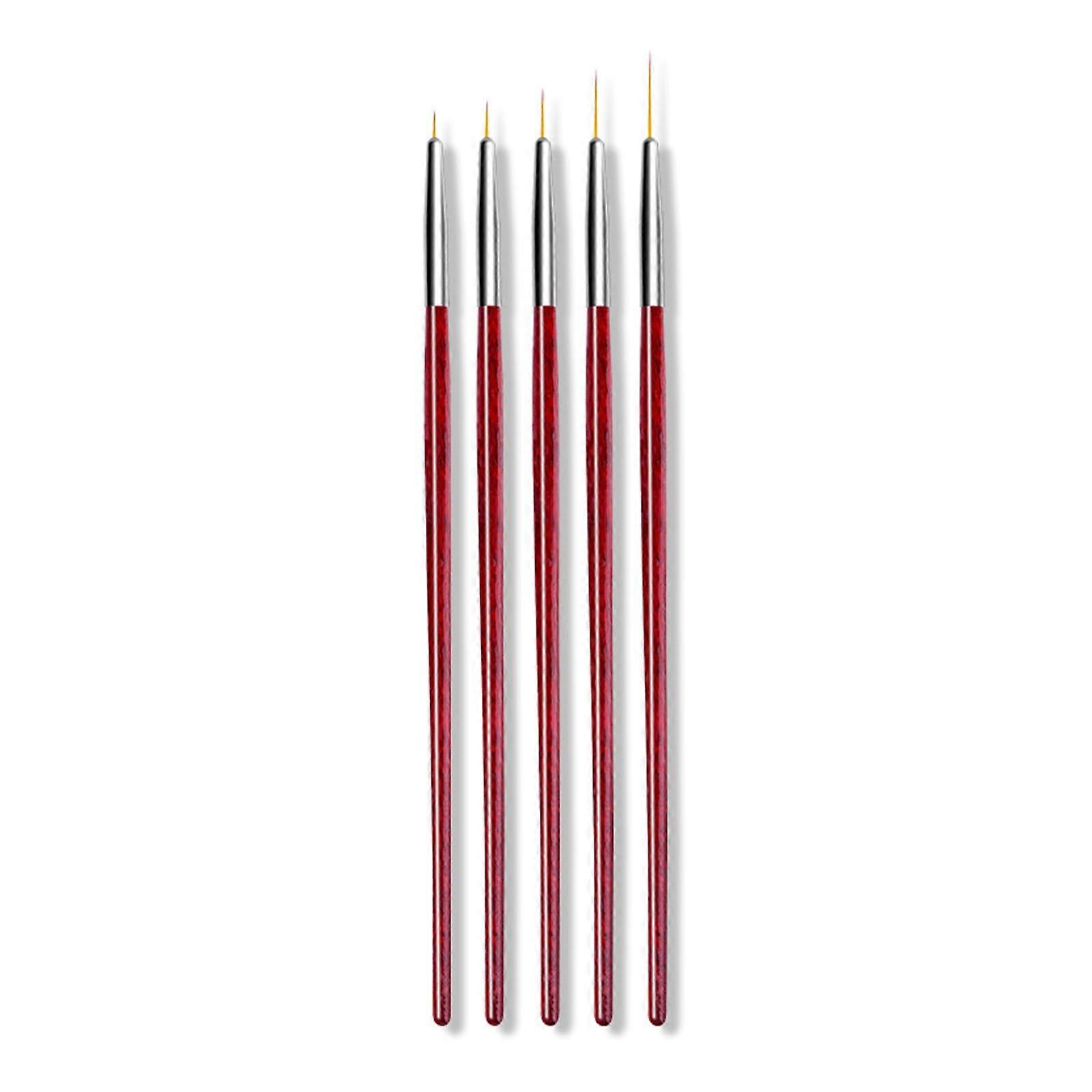 5 Pcs Professional Nail Art Liner Brushes Set for Precise Thin Lines 515mm