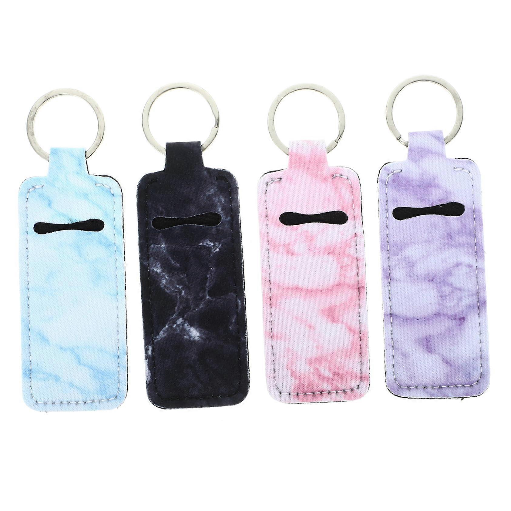 Lipstick Keychain Holder 4 Pack Durable Travel Lipstick Pouch with Quick Access