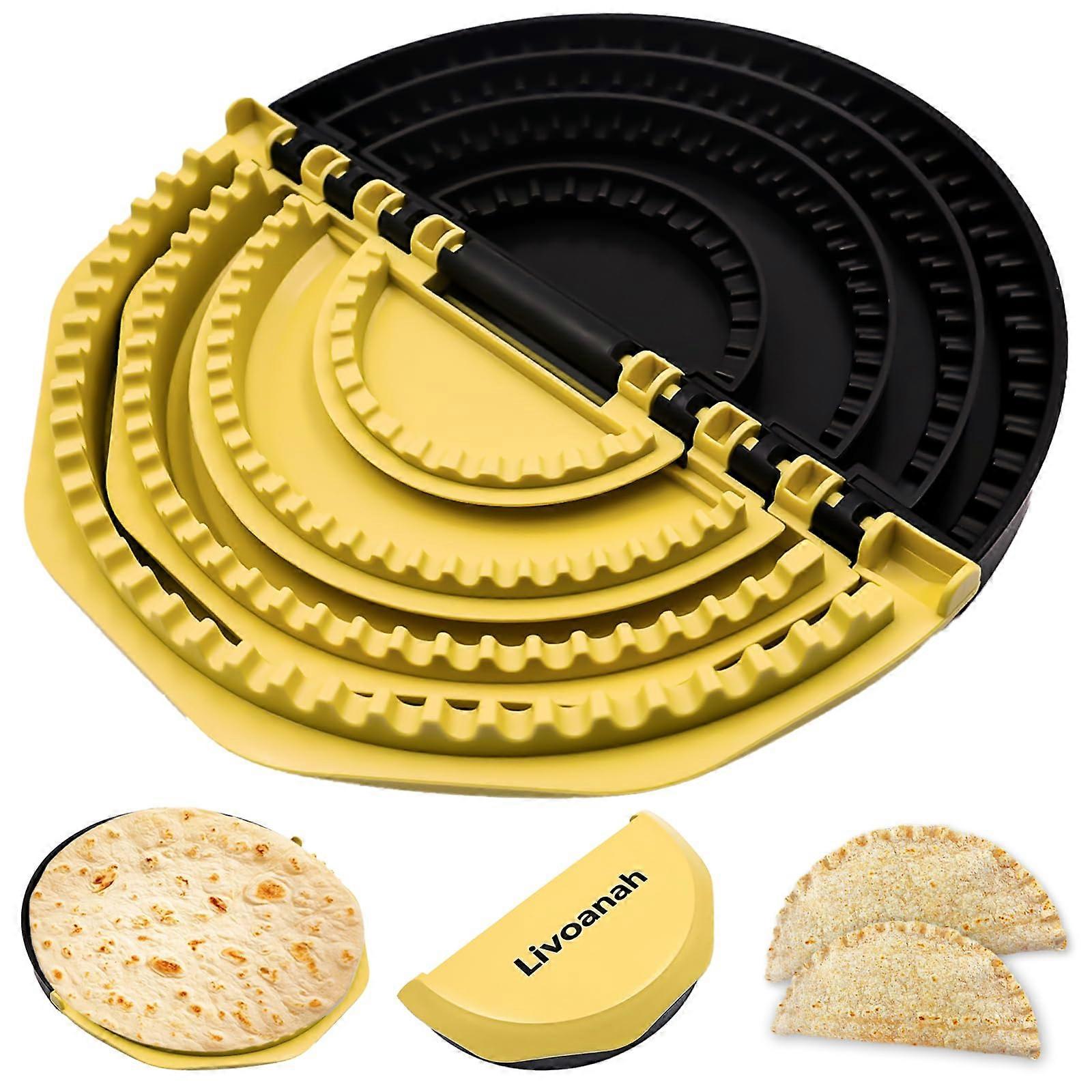 4in1 Tortilla Press and Quesadilla Maker with LeakProof Sealing, MultiSize Removable Molds