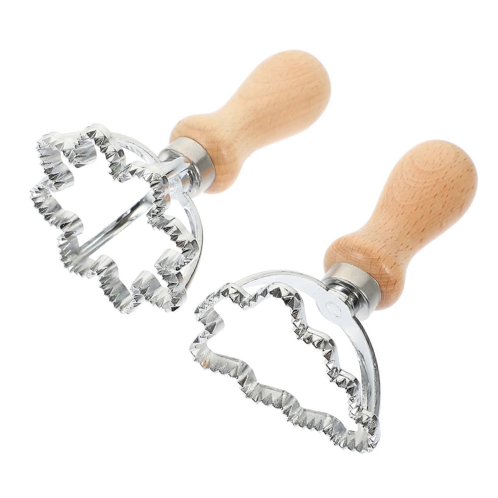 2pcs Ravioli and Dumpling Cutter Set Snowflake Christmas Tree Shapes MultiFunction Baking Tool