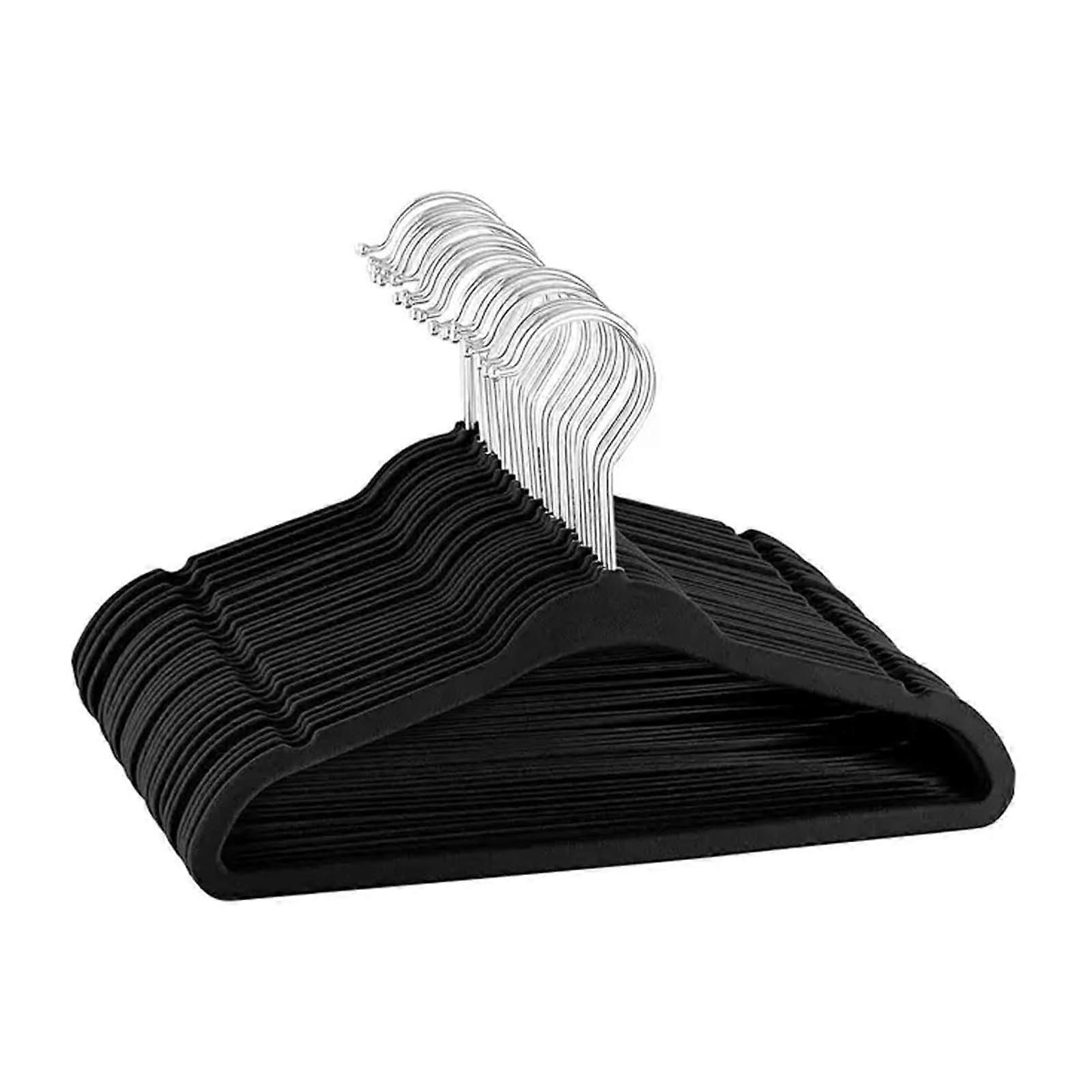 Children's Clothes Hangers 28cm NonSlip Flocking Slim SpaceSaving Durable Plastic 5PCS Black