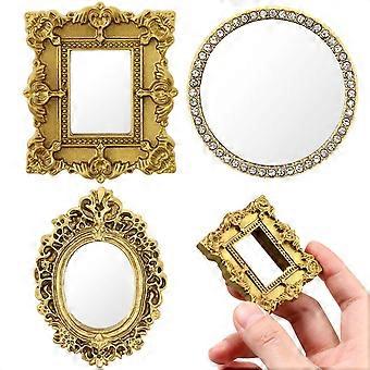 3stk Mini klassisk spejl Mini House Mirror Dekoration Micro Scene Modeller