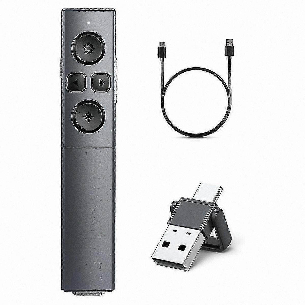 2-in-1 USB-C Rechargeable Wireless Presenter Remote Clicker for Presentations