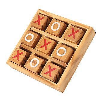 1 Set Tic Tac Toe Holzbrettspiele Eltern-Kind-Intelligenz Freizeitspiel Spielzeug