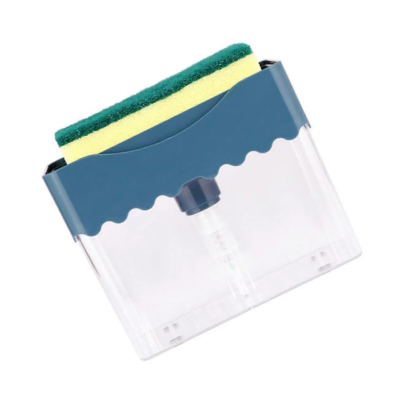 Dish Soap Dispenser with Sponge Holder, OneHanded Operation, Controlled Dispensing for Kitchen