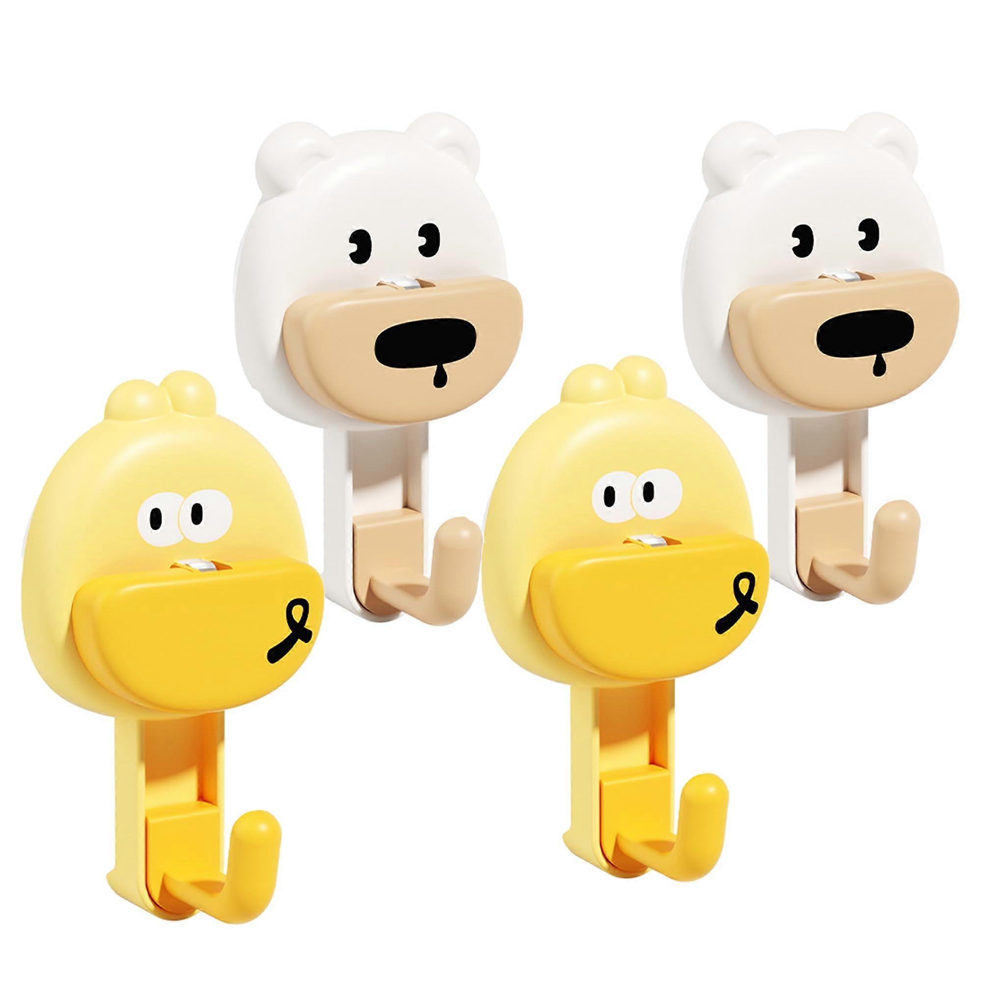 Suction Cup Hooks 4 Pack Waterproof NoDrill Shower Hooks for Bathroom and Kitchen Towels