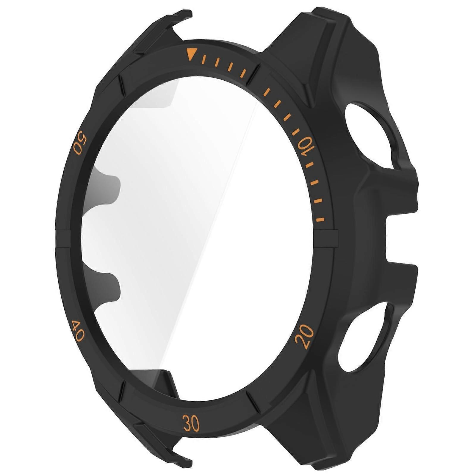 51mm Smartwatch Protective Case with Tempered Glass, Full Coverage Screen Protector for AMOLED