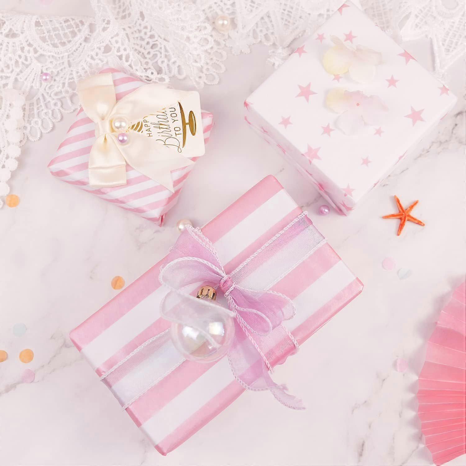 Pink Metallic Tissue Paper Sheets - 120 Sheets for Gift Wrapping and Crafts