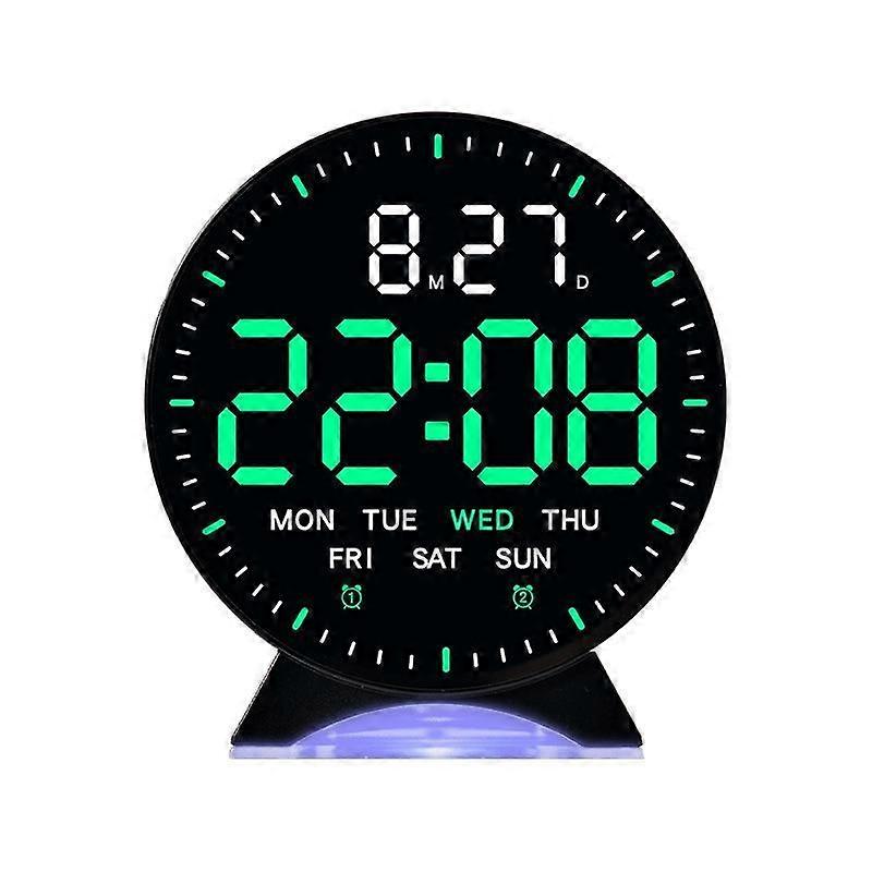 LED Multifunction Electronic Alarm Clock, Color: Black Shell Green Light