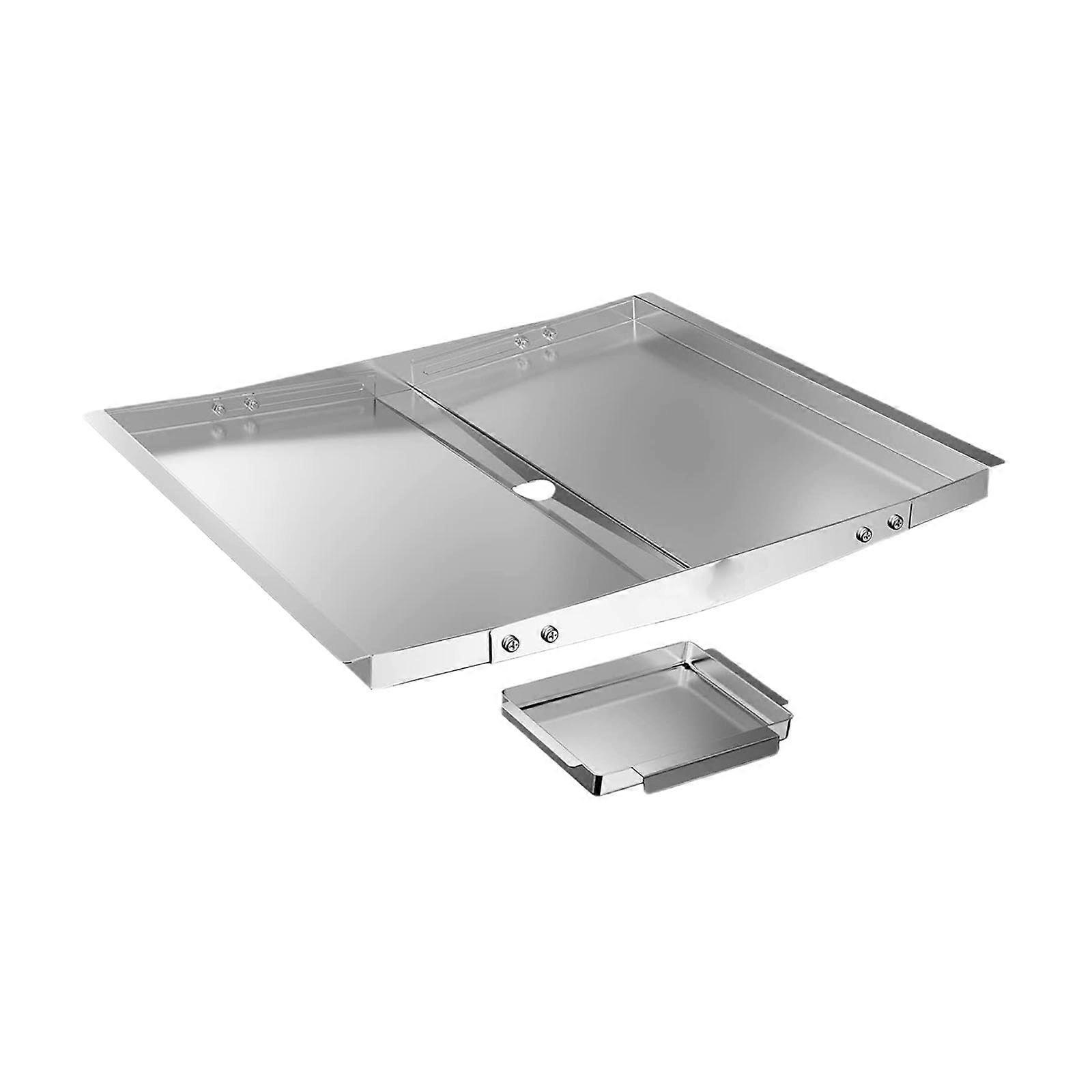 Universal Grill Grease Tray BBQ Drip Pan Rustproof Heat Resistant Adjustable Fit Large Capacity