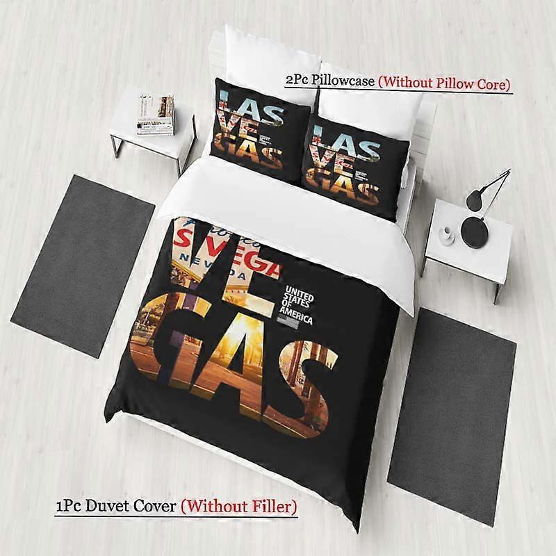Creative Poster Display Las Vegas Logo Pattern Three-Piece Set Soft And Comfortable bedding