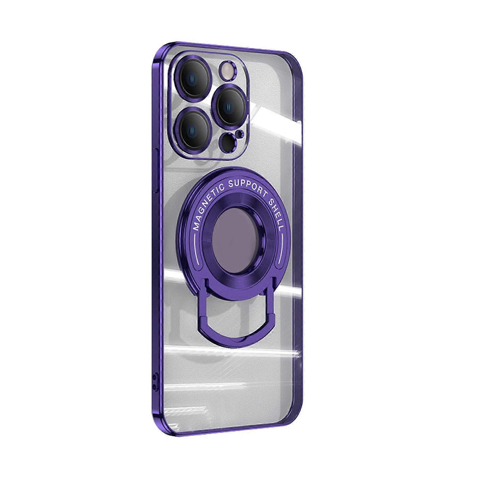 Magnetic Case with Retractable Stand, Clear Lavender Shockproof Cover for iPhone 11 Pro Max