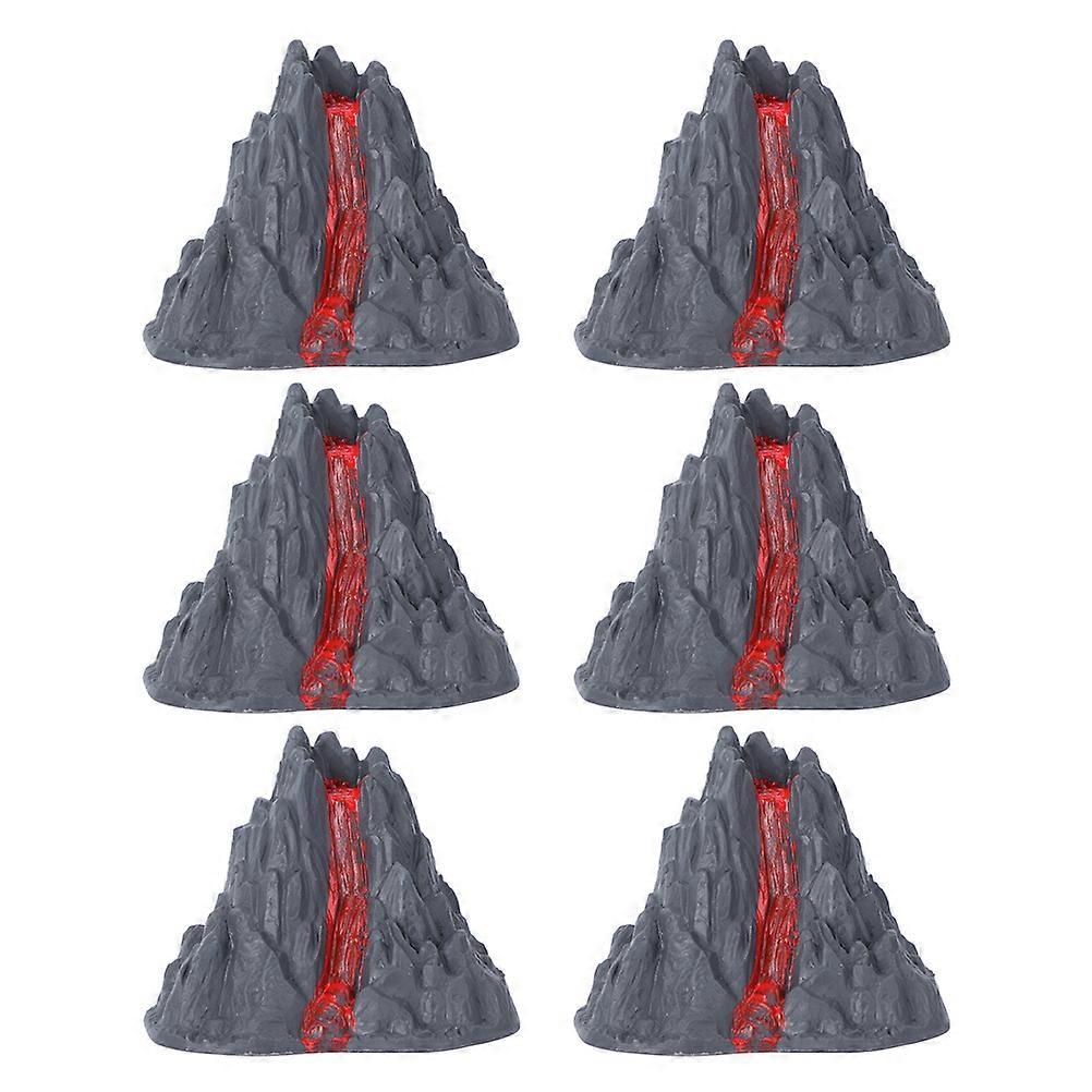 Volcano Lava Toy Simulated Plastic Volcano Model for Decoration 6Pcs Set