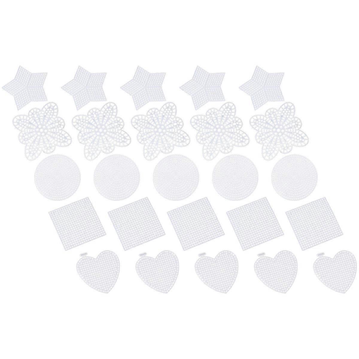 Mesh Plastic Canvas Sheets Cross Stitch for Embroidery 50Pcs White Sheets