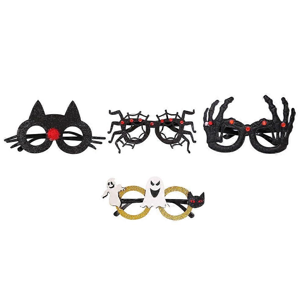 Halloween Glasses Eyeglasses Decor for Party 4Pcs Funny Creative Plastic