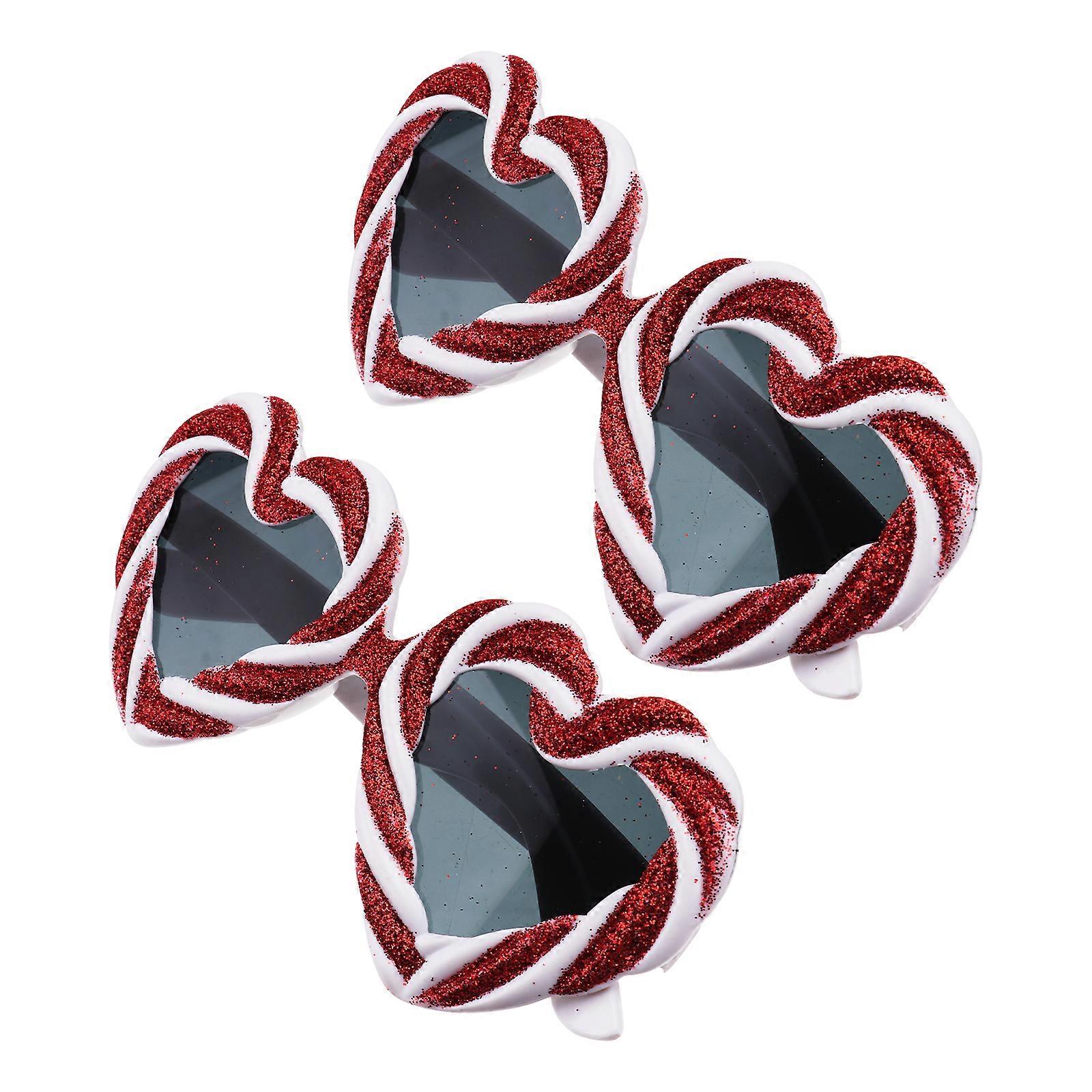 Red Decorative Eyeglasses Frames for Party Props 2Pcs Heart Shape