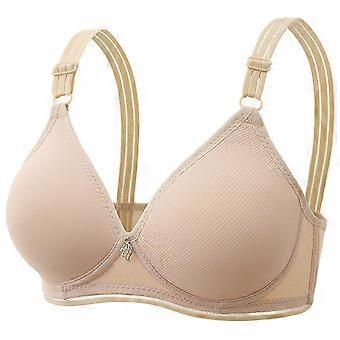 Reggiseno morbido senza ferretto per donna, leggero, comodo, bralette sfoderata con supporto, ideale per donne mature, beige, taglia 38