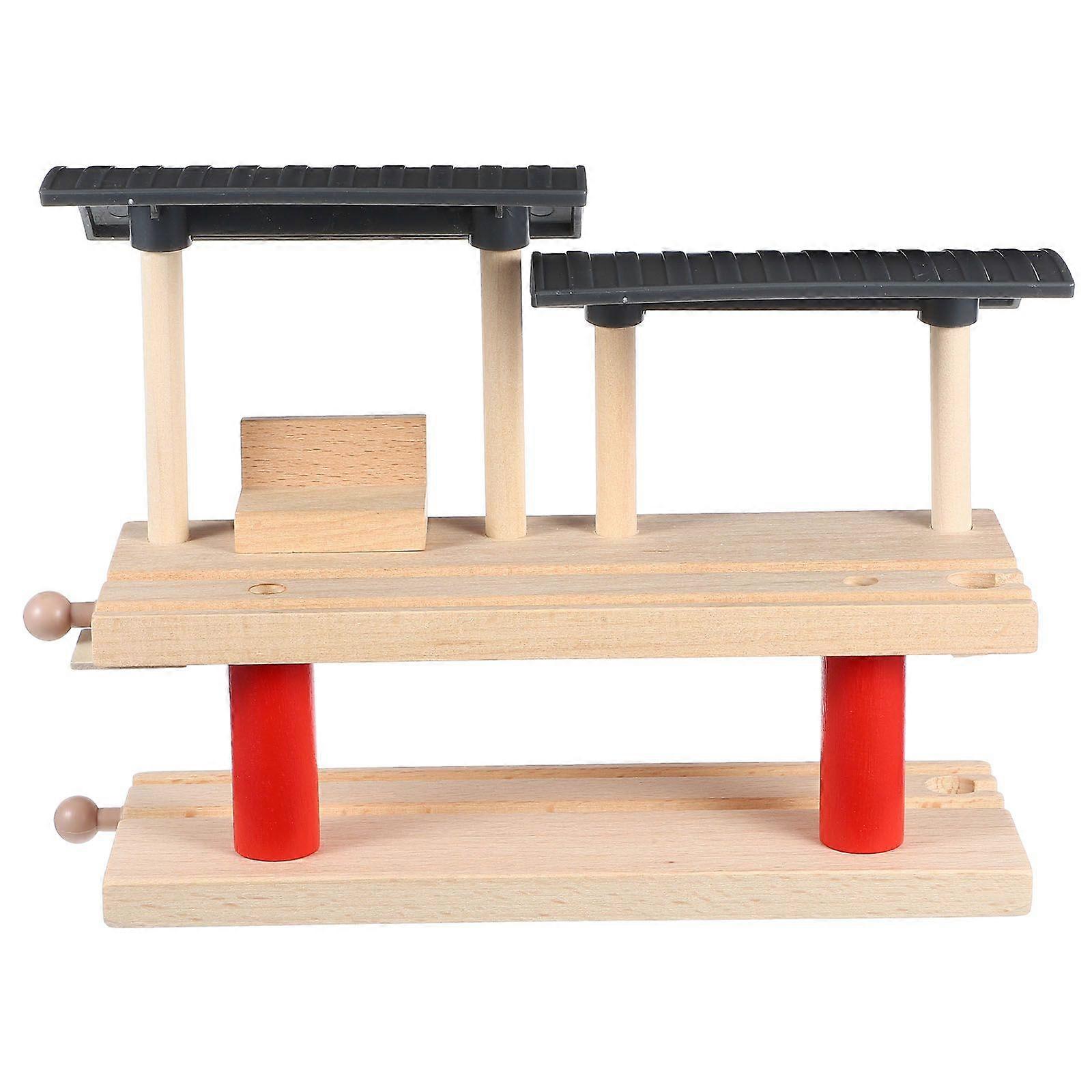 1 Set Double-deck Train Platform Toy Early Educational Diy Plaything Train Track Platform Accessory