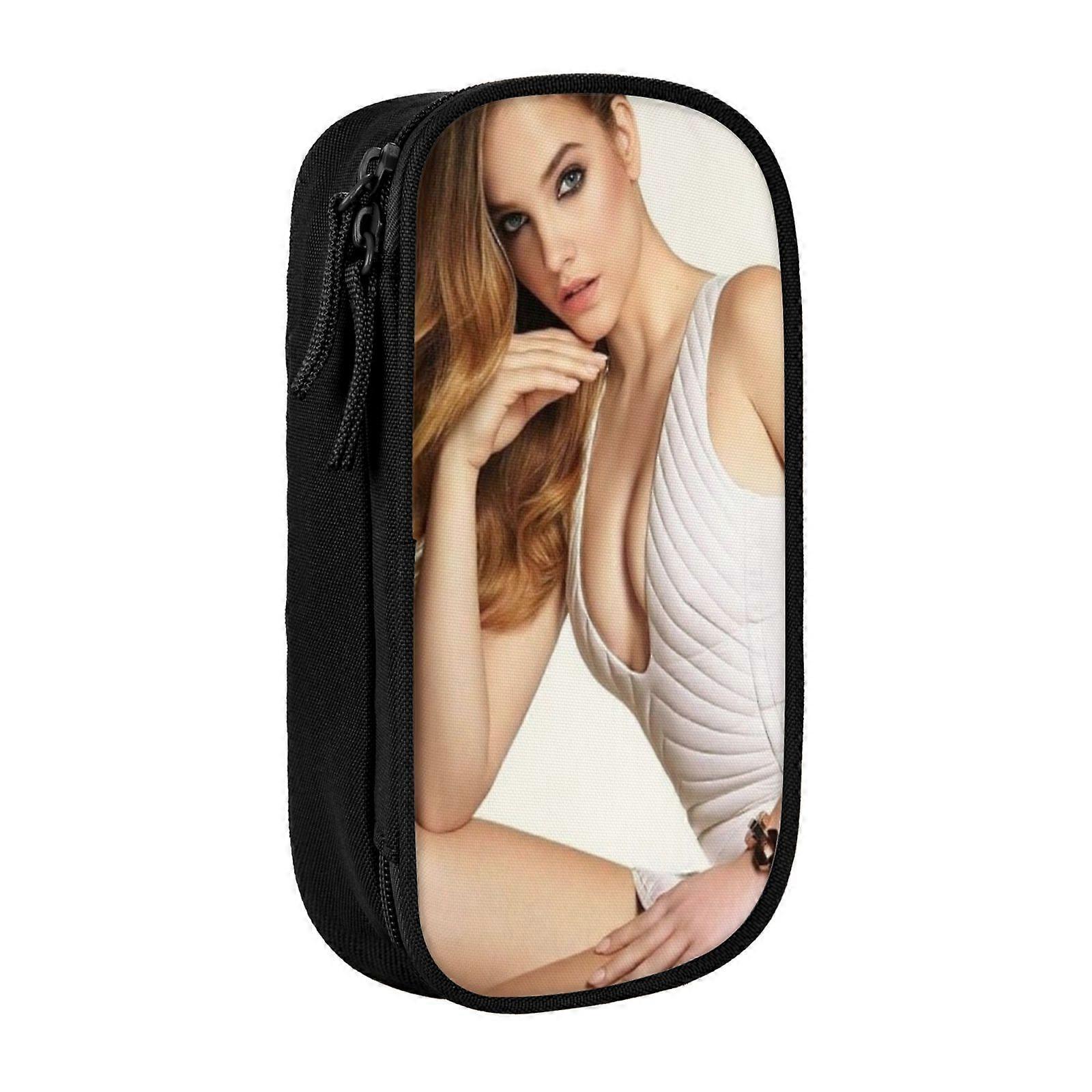 Riley Reid Federmäppchen für Liebhaber des Retro-Stils – Oxford-Gewebe mit Vintage-Print und Messingreißverschluss (Geschenkbox)