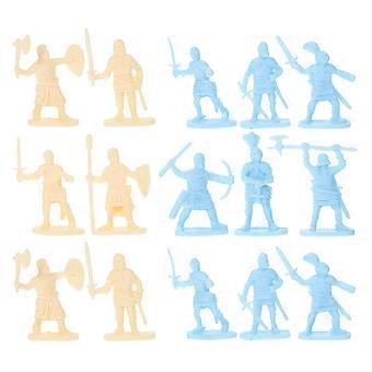 Modellino di personaggi medievali per decorazione, composto da 200 soldatini di plastica.