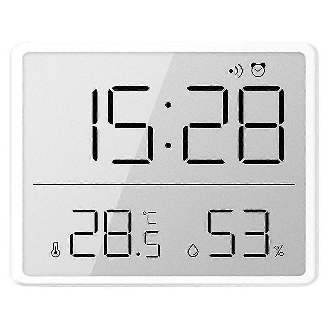 Slim Digital Wall Clock With Lcd Alarm, Temperature Humidity Display- Multi-functional Kitchen Electronic Clock