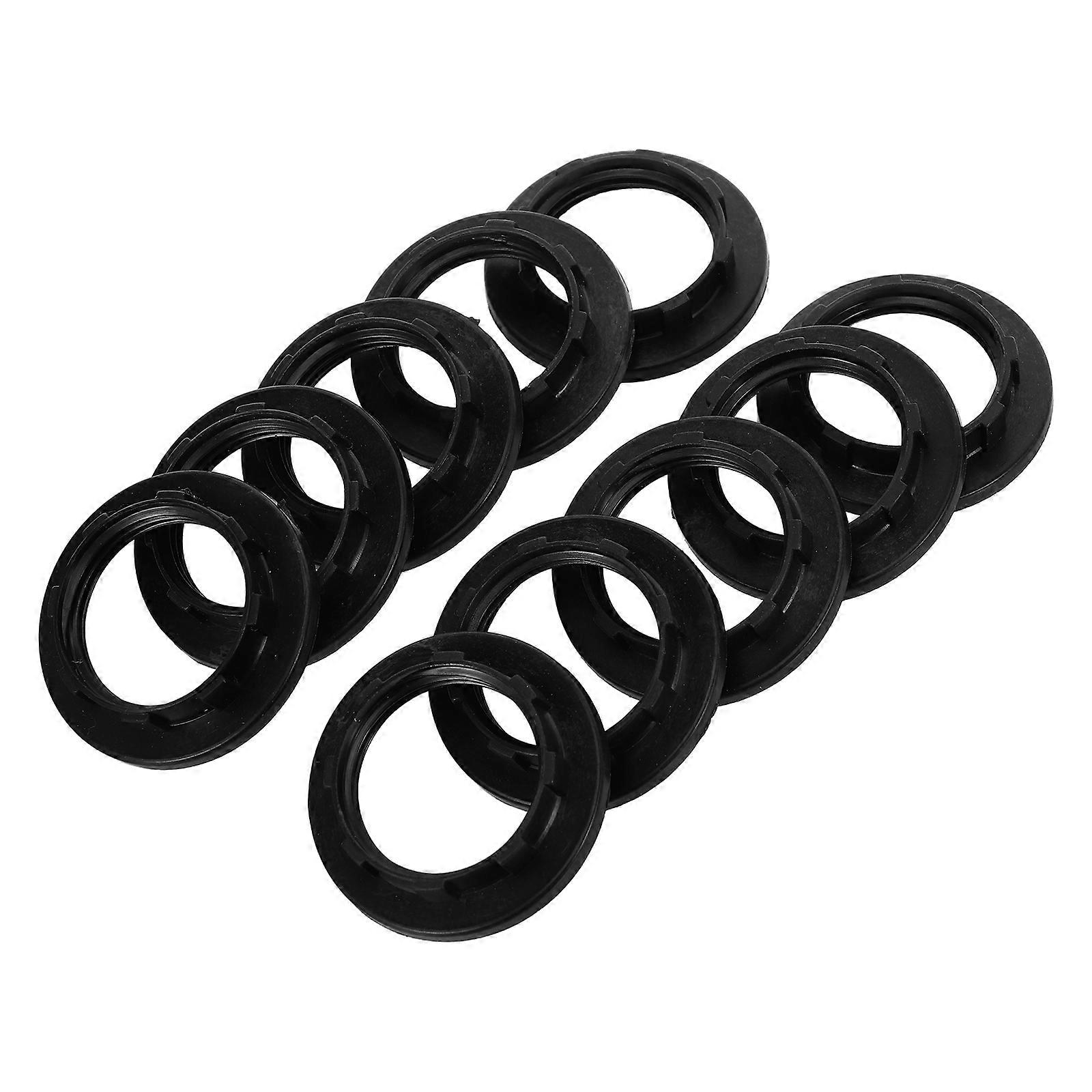 10pcs E14 Candelabra Base Socket Ring: 2.8cm/1.01" Inner Diameter Plastic Lamp Holder with Threaded Collar - High-Temperature Resistant Light Socket A
