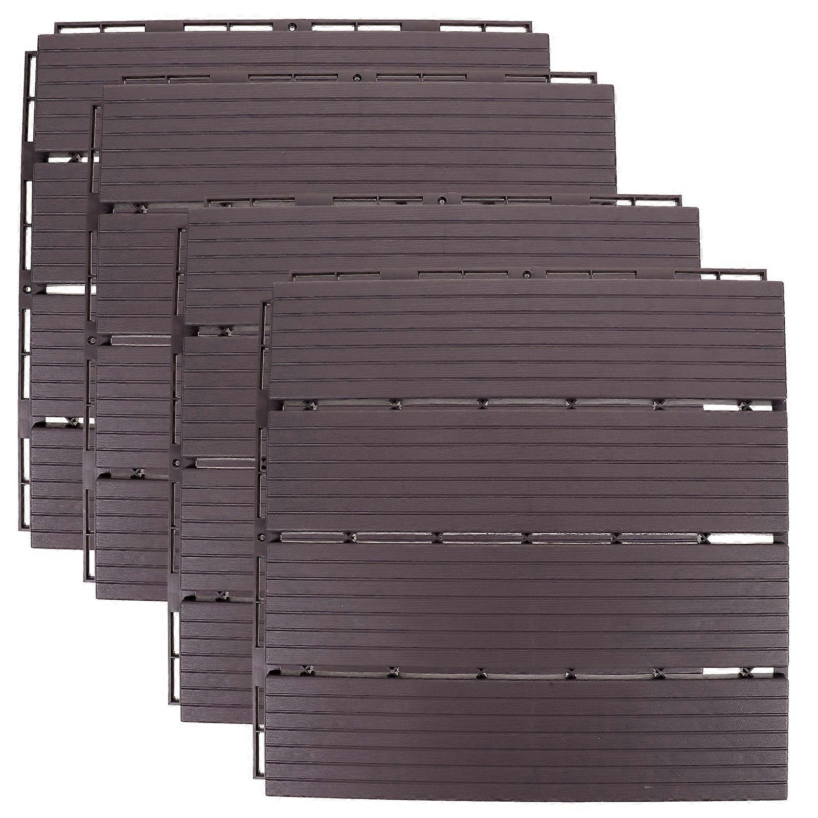 Patio Deck Tile Plastic Interlocking Deck Tiles for Outdoor 8 Pieces