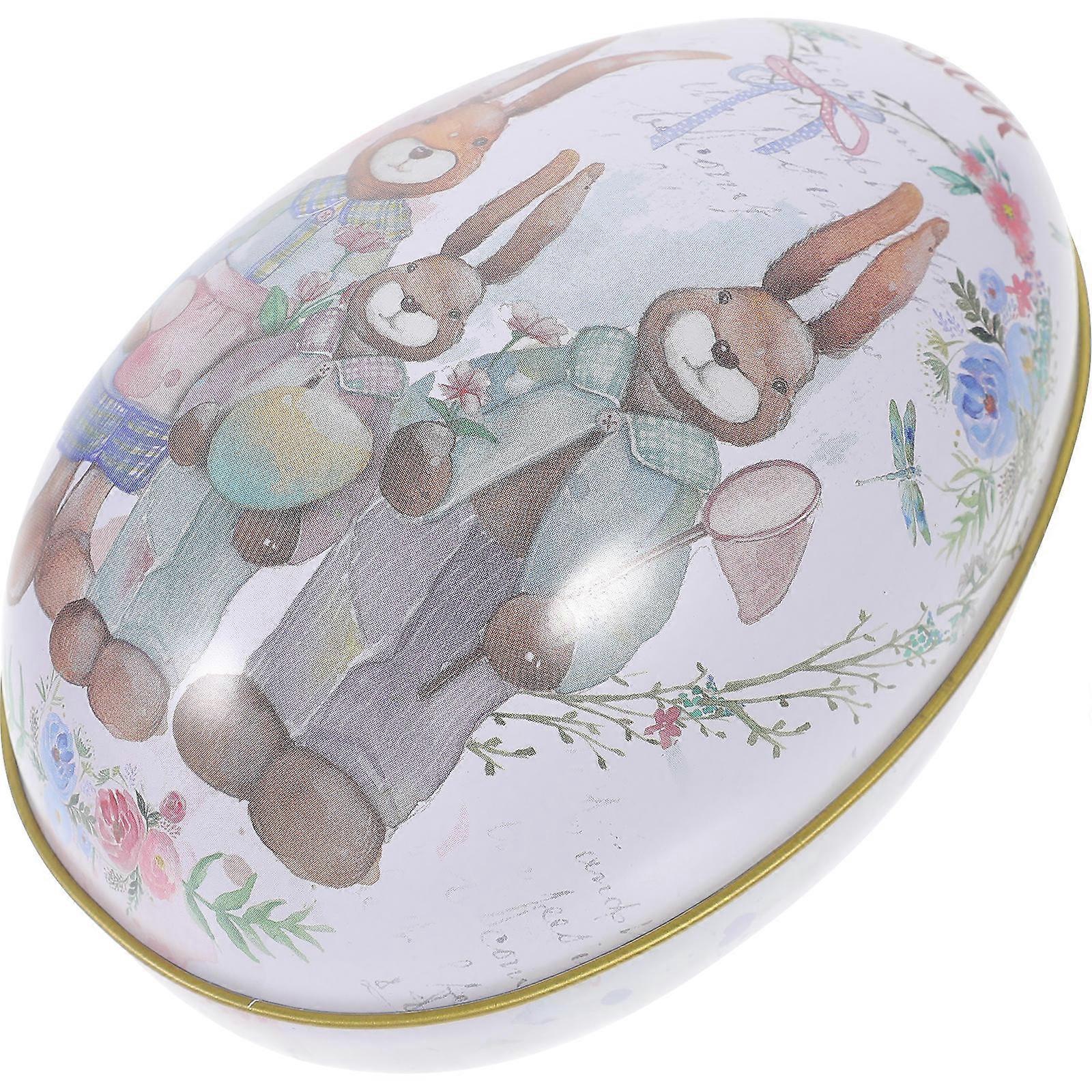 Easter Egg Tinplate Candy Box for Storage with Easy Open Lid