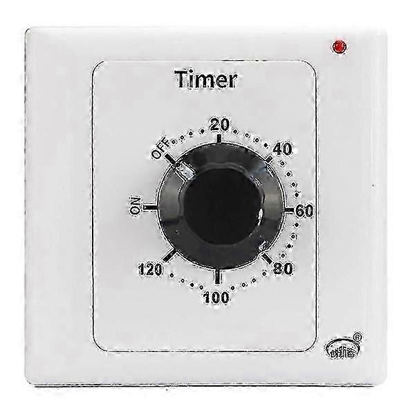 120 Min Timer Switch, AC 220V 15A Intelligent Mechanical Countdown Timer Socket Time Switch 86 Panel