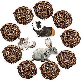 9 handgeflochtene Weidenzweigkugeln aus Naturmaterialien für Kleintiere – Kauspielzeug für Kaninchen und Meerschweinchen, Zahnpflege, Dekoration