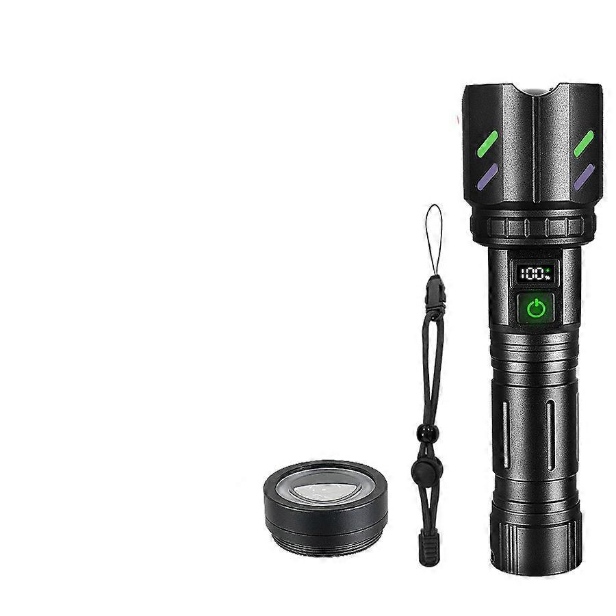 5000LM Tactical Firestarter Led Flashlight Focused Light Source Can A Flame Rechargeable Torch Laser Pointer compatible with Outdoor