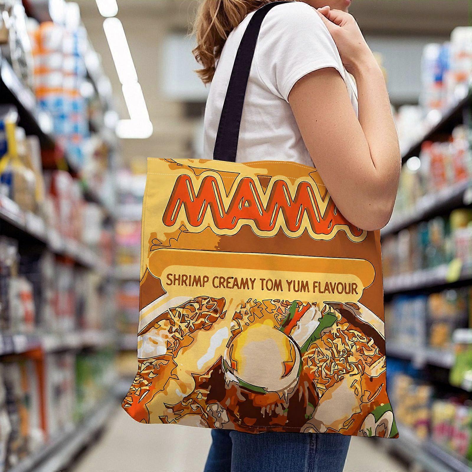 1 sac fourre-tout grande capacité et nouilles instantanées Mama Brand saveur Tom Yum crémeux aux crevettes, légères et durables, Double-Rpolk