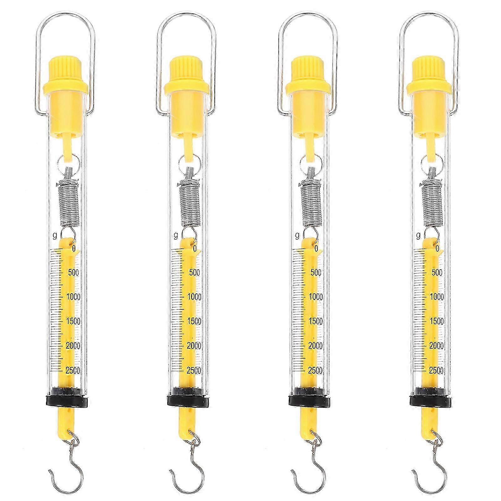 Dynamometer Hook Scale Plastic Tubular Spring Scale for Force Meter 4Pcs