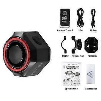 vest cykling multifunktionel cykel baglygte smart auto-start bremse sensing tyverisikring alarm usb ip65 baglygte fjernlåsning