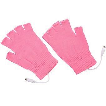 USB Heated Mitten for Outdoor Use 1Pair Unisex Fingerless Gloves