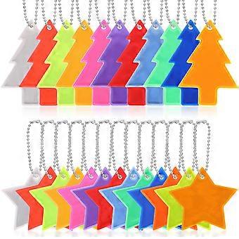 Reflective Gear Safety Reflector Pendants for Decor 24Pcs Set