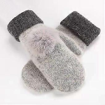 Adultos Luvas de inverno com mulheres de corda meninas grossas pendurar luvas de pescoço de malha de lã de dedo completo luva de dedo macio quente quente ao ar livre limpador de neve