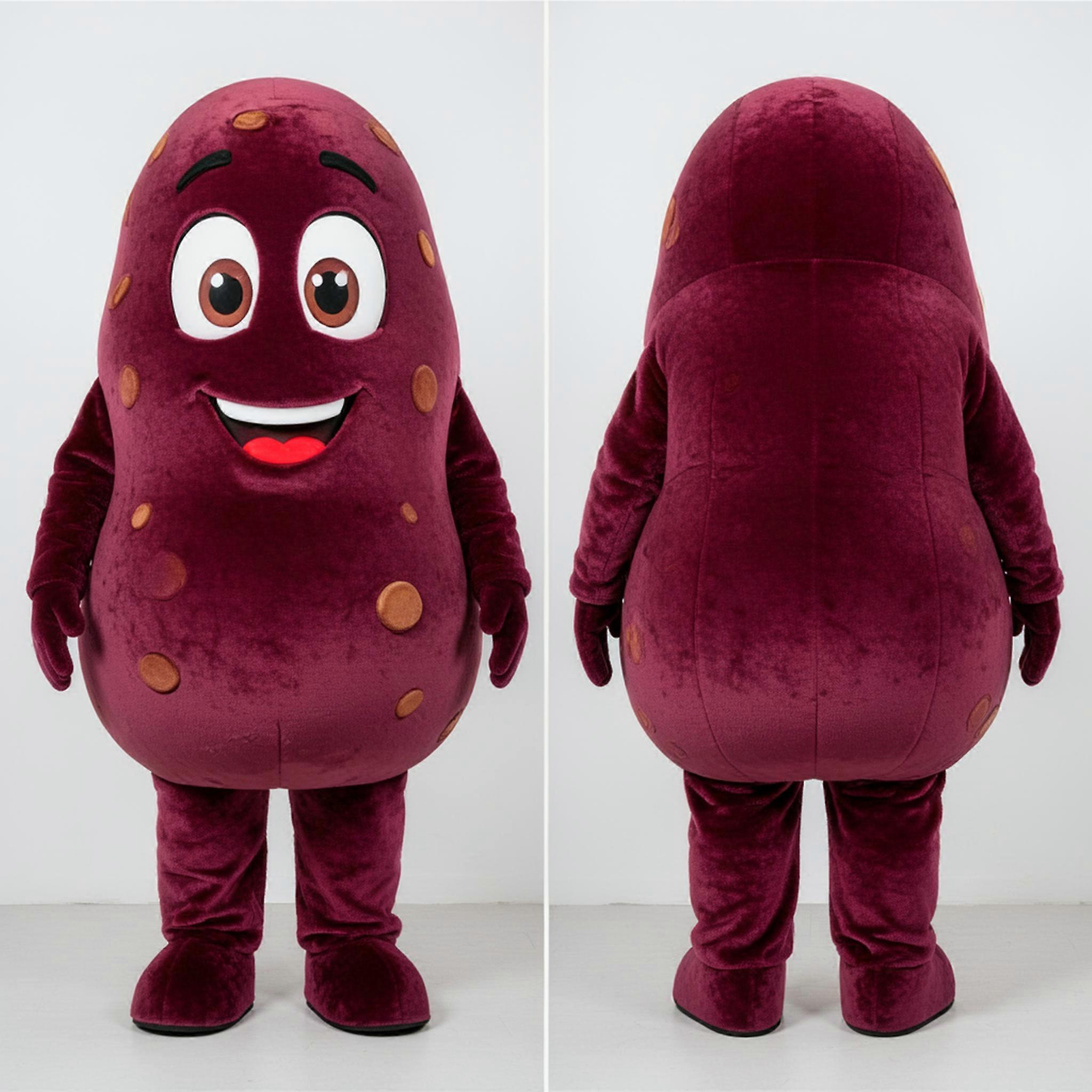 MASTICOT Maroon Rounded Potato Mascot