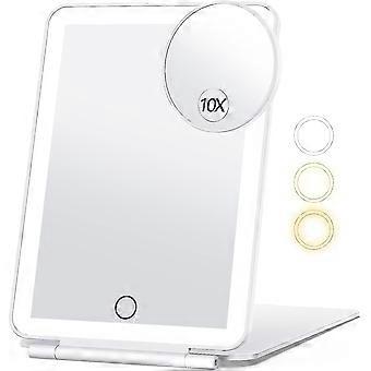 Rechargeable Travel Makeup Mirror With 10x Magnifying Mirror 2000mah