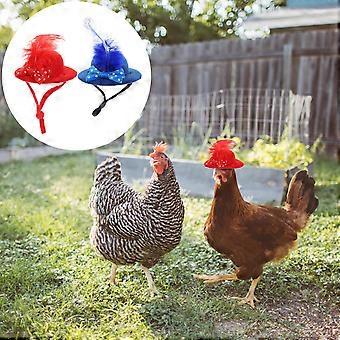 Mini Hat Chicken Hats for Decoration 2Pcs with Adjustable Chin Strap