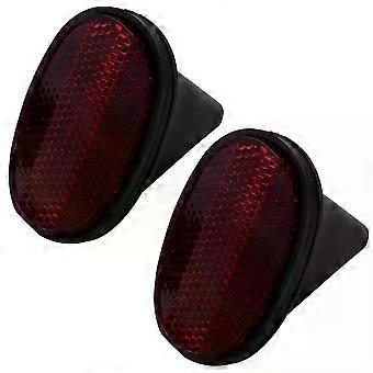 2 pezzi Parafango posteriore per bicicletta, catarifrangente ovale, segnaletica di avvertimento, rosso e nero