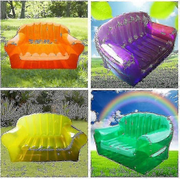 Inflatable Sofa Chair Seat, Transparent Sequins Lazy Sofa