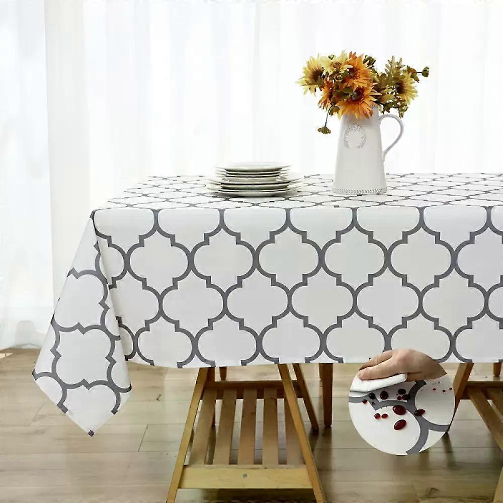 Cloud-Print Polyester Table Protector, Waterproof Stain-Proof Wrinkle-Free Cover