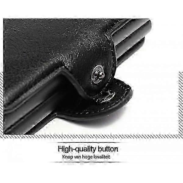 Men's black wallet with RFID blocking function, fashionable, durable and practical
