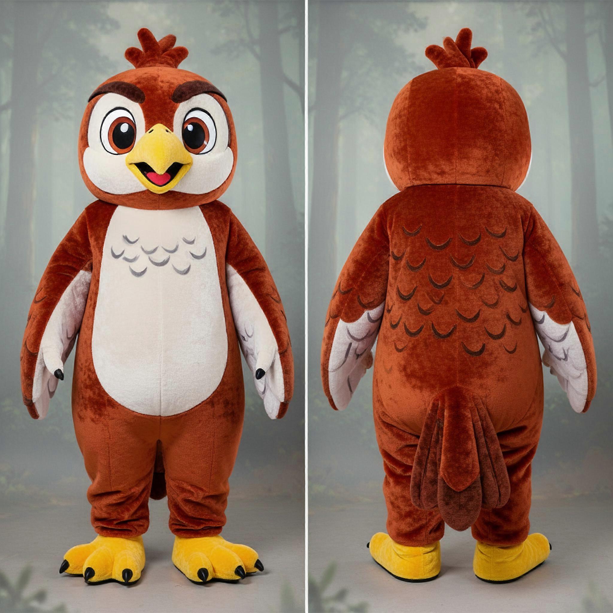 MASTICOT Rust Orange Wide Eyed Falcon Mascot