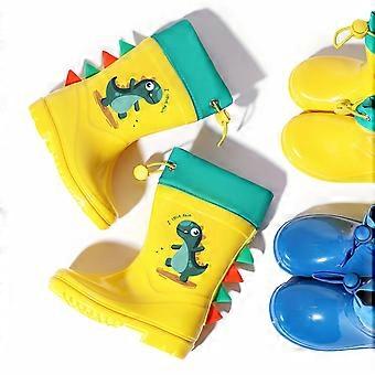 Kids Dinosaur 3D Rain Boots, Waterproof Rubber with Non-Rubbing Calf and Round Toe, Toddler Boys Age 2 to Kindergarten