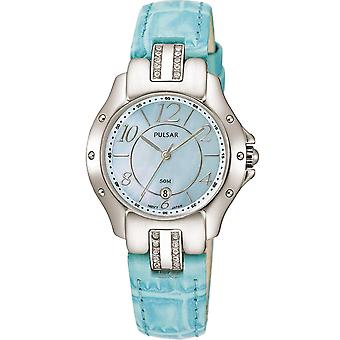 Pulsar prestige watch for Women Analog Quartz with Crocodile Skin Bracelet PXT573X