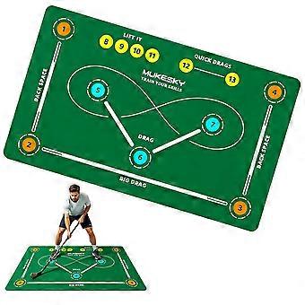 Field hockey training mat for home use, hockey technique, training accessories.