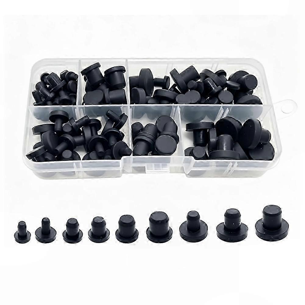 Black Silicone Stopper Plugs 90 Pcs